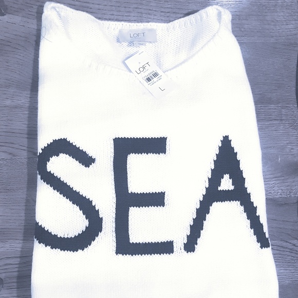 🎄NWT AT Loft Cotton Blend 3/4 Sleeve Sweater - Picture 3 of 6